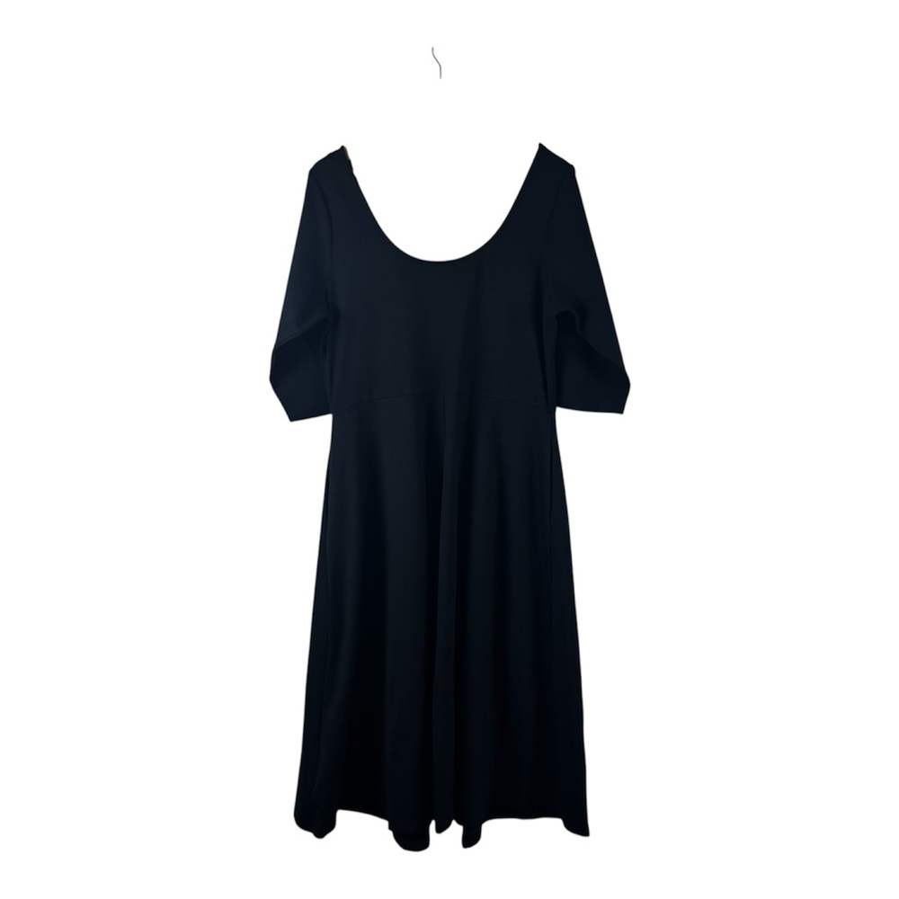 NWT CITY CHIC Black Size 16 A Line Dress Scoop Neck Ponte Pockets Retro Chic